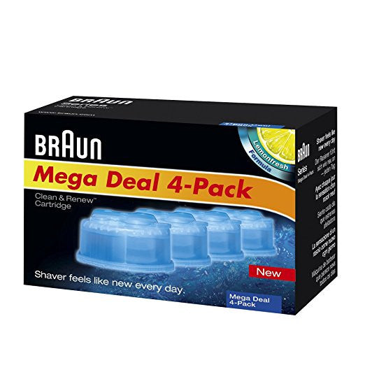 Braun Clean and Renew 4 Pack, Cartridge, Refill, Replacement Cleaner